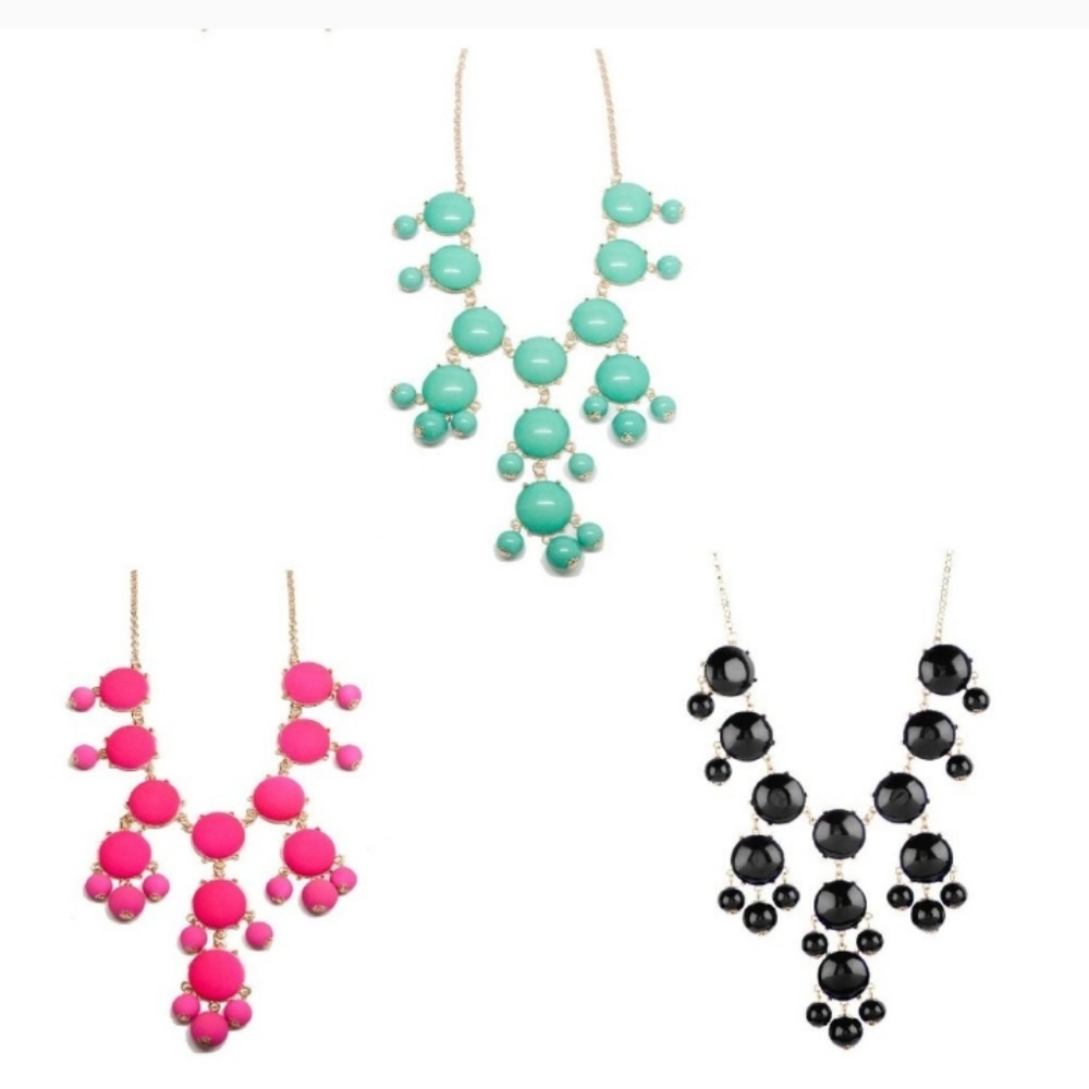 Stunning Bubble Necklace-Teal and Gold - Picture 2 of 2